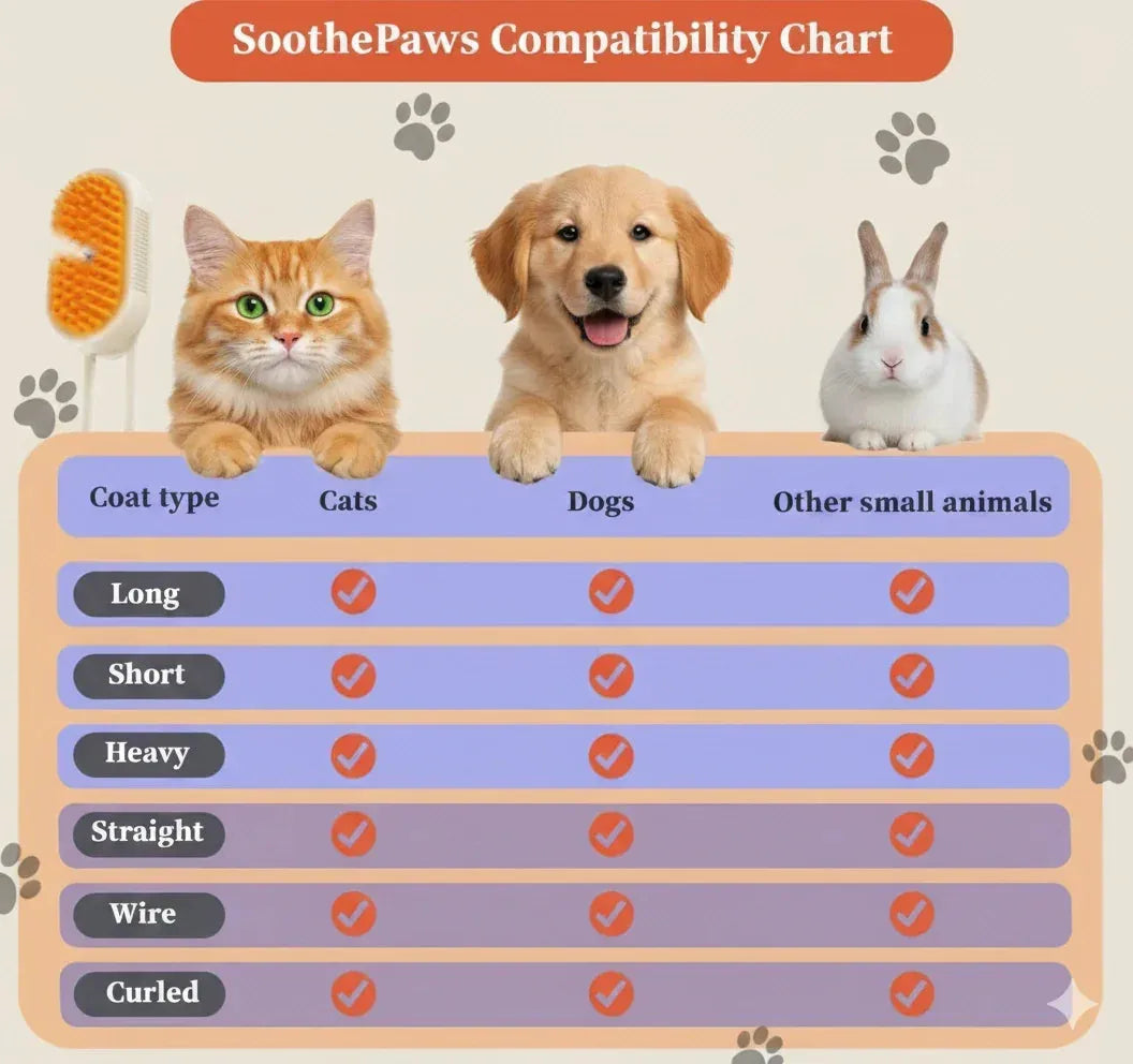 4-in-1 Pet Steam Grooming Brush, Cat & Dog Deshedding & Cleaning Tool