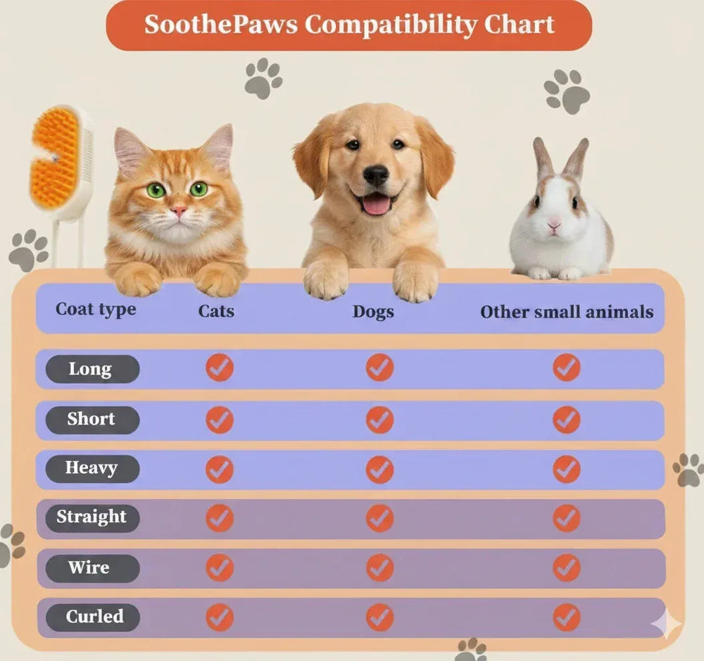 4-in-1 Pet Steam Grooming Brush, Cat & Dog Deshedding & Cleaning Tool