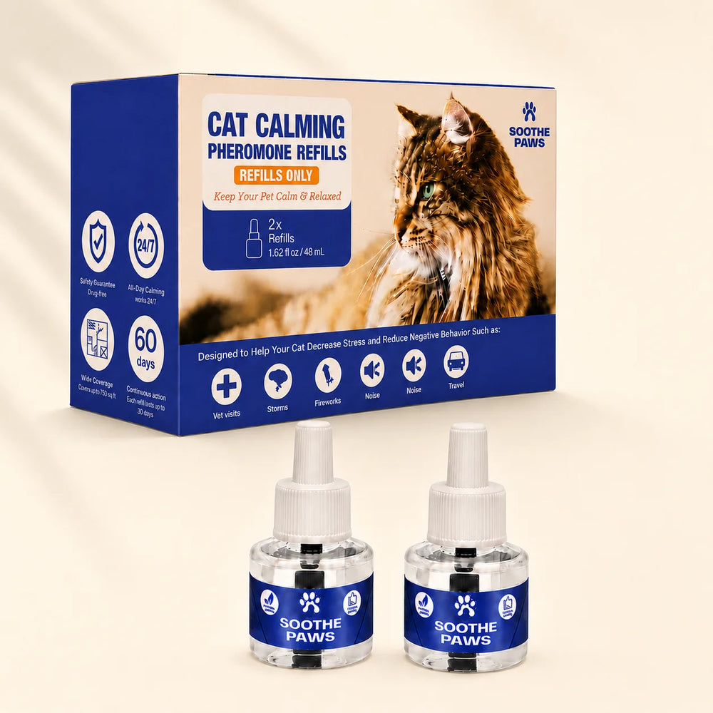 SoothePaws Cat Calming Pheromone Refills 2-pack 2 refill bottles, 60 days of feline pheromone calm for anxious cats, fits all SoothePaws diffusers 
