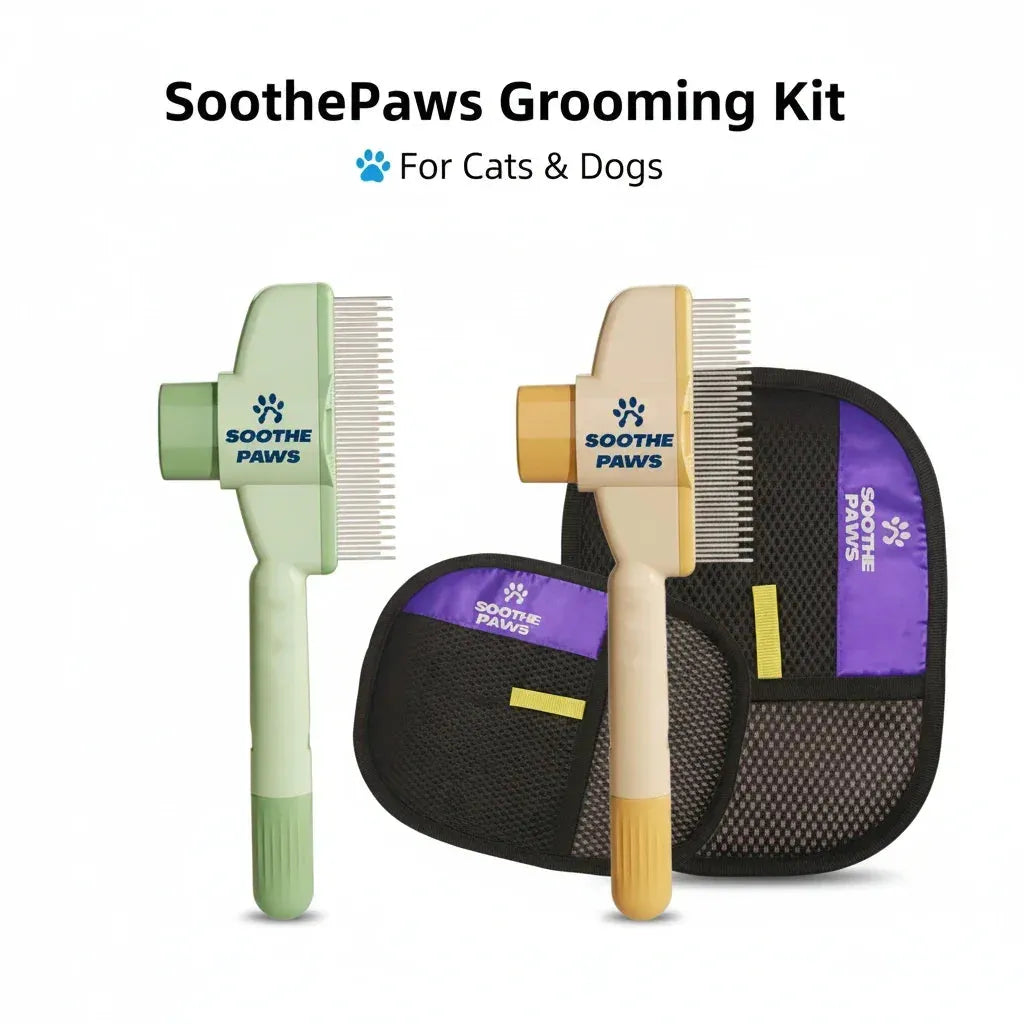Grooming Combo: Pet Grooming Brush + Pet Hair Removal Glove