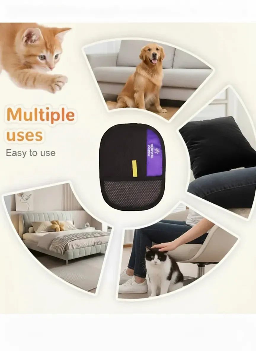 Grooming Combo: Pet Grooming Brush + Pet Hair Removal Glove