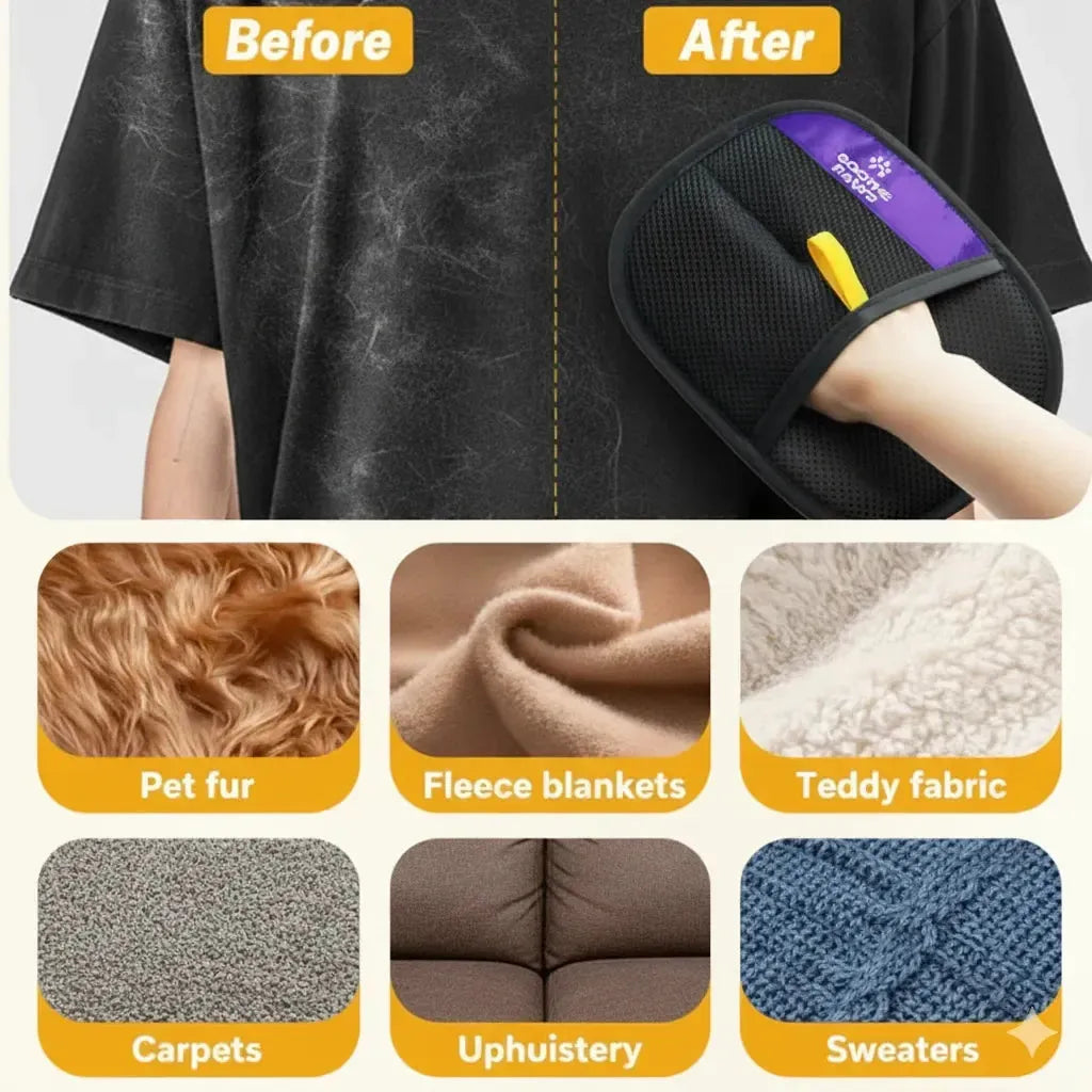 Grooming Combo: Pet Grooming Brush + Pet Hair Removal Glove